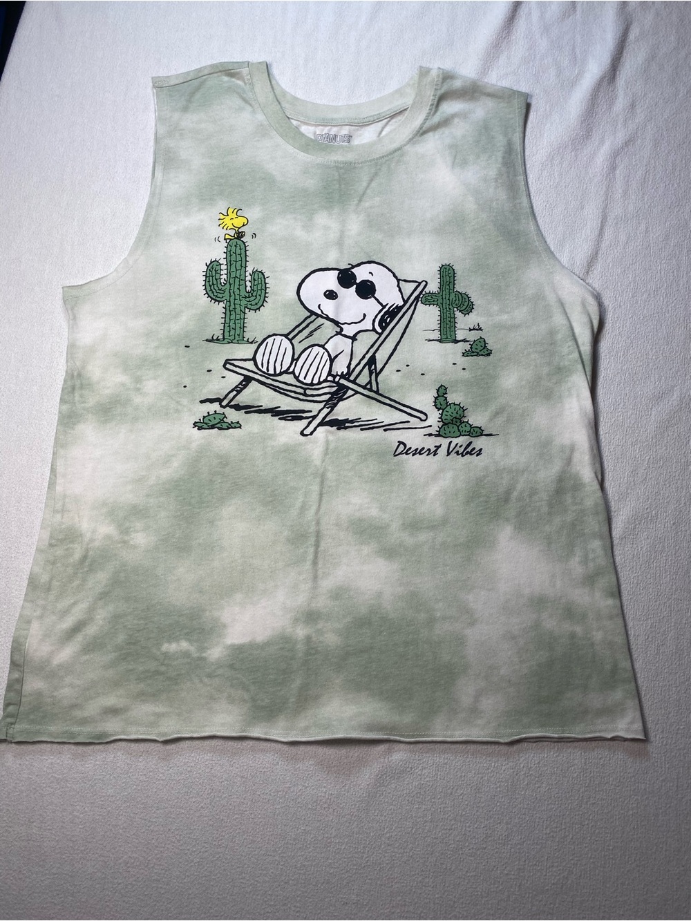 Snoopy 'Desert Vibes' Green Tie-Dye Tank Top